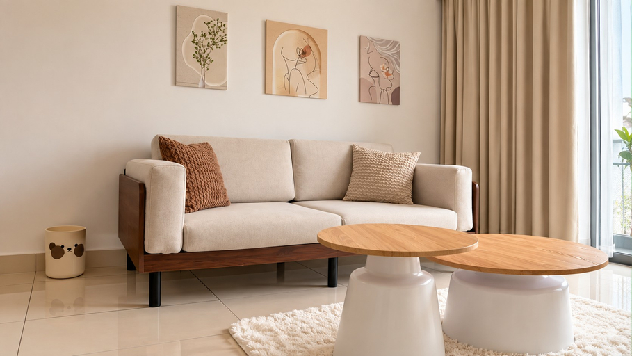 Living Room 5, SkySuite Scandinavian Haven 2BR 4Pax Balcony, Johor Bahru