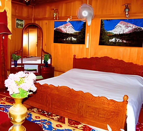 Bedroom 3, Houseboat Taj Palace, Srinagar