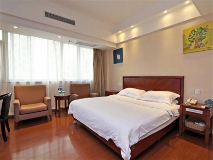 Bedroom 3, Greentree Inn Shanghai Jingan Xinzha Road  Hotel, Shanghai