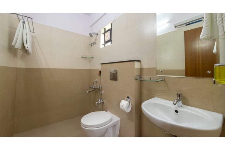 Bathroom, Treebo Akshaya Mayflower Bangalore, Bangalore