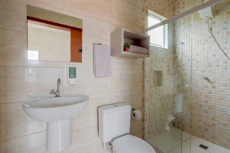 Bathroom 3, S5 Origin - Nice Suite With Balcony, View and AC, Palhoça