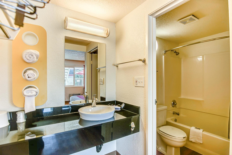 Bathroom 4, Motel 6 Stockton Charter Way West, San Joaquin