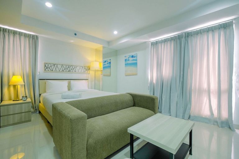 Bedroom 1, Trendy and Spacious Studio Azalea Suites Apartment By Travelio, Cikarang