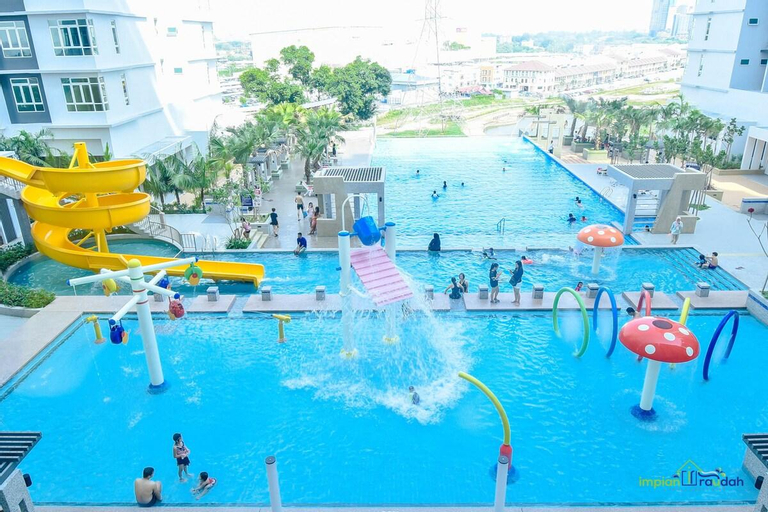 Impian Raudah muslim in front pool in malacca town, Malacca City