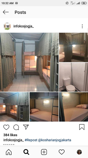 Bed in Dormitory Room mins away from Hartono Mall, Sleman