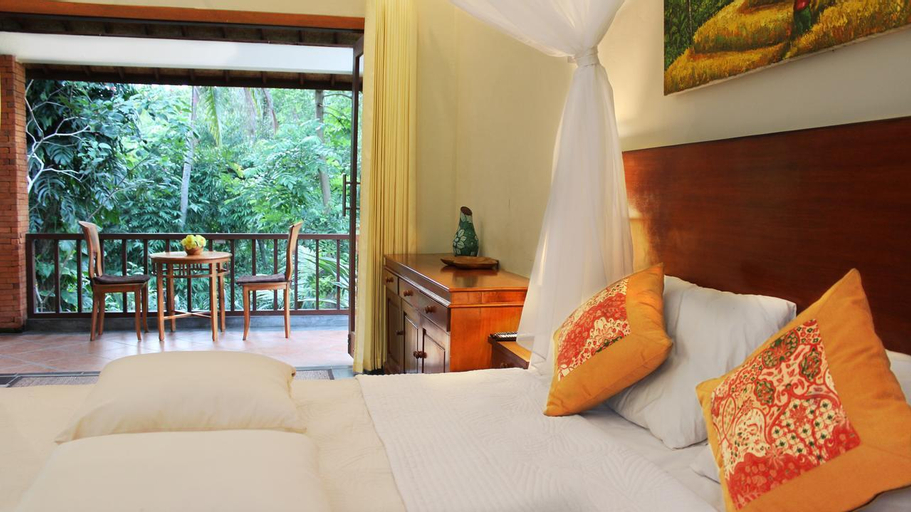 Bedroom 1, Affordable Jungle and Rice Field View Room at Ubud, Gianyar