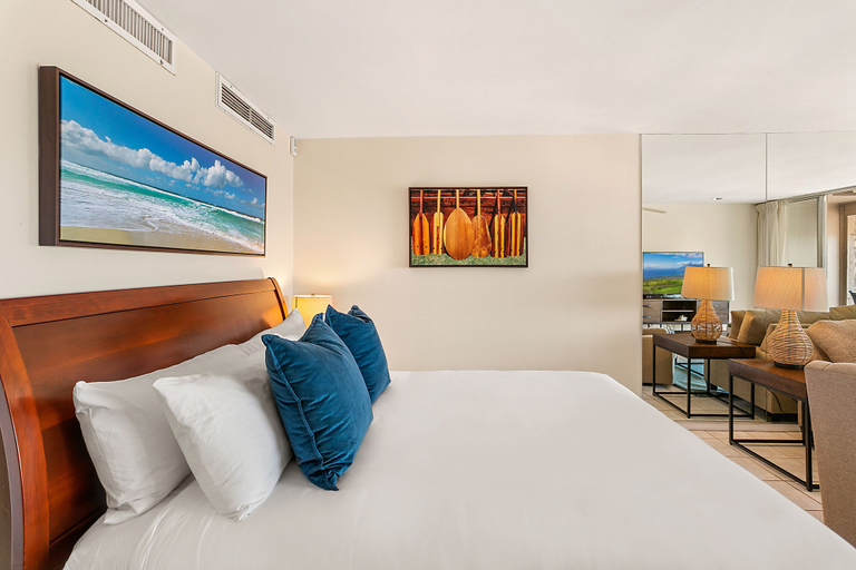 Bedroom 3, Studio w Panoramic Ocean Views Pool AC & Beach Cabana -maui Eldorado K215, Maui