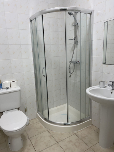Bathroom, Double bed with attached Bath & Balcony, London