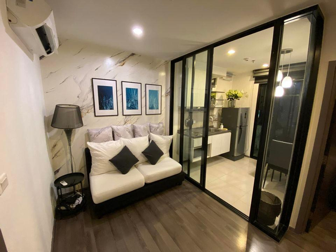Bedroom 1, ROOFTOP POOL GYM SUKHUMVIT BTS RIVER VIEW 1BR , Wattana