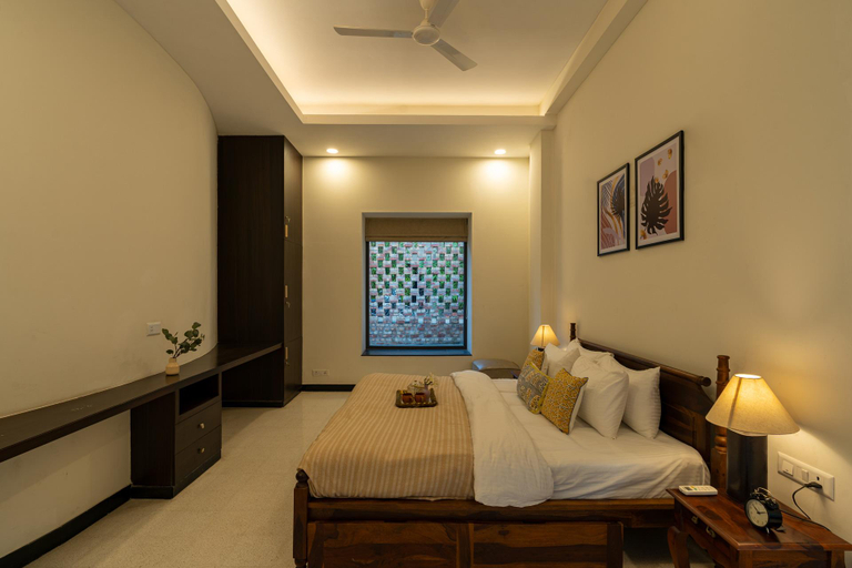 Bedroom 3, StayVista at The Brick house w/ Outdoor Pool, Delhi