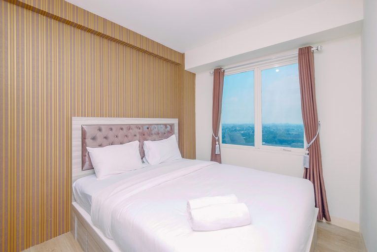 Bedroom 1, Warm and Minimalist 2BR at Podomoro Golf View Apartment By Travelio, Bogor