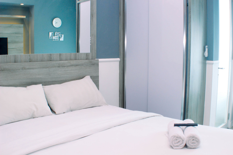 Bedroom 1, Nice Studio at Grand Kamala Lagoon Apartment By Travelio, Bekasi