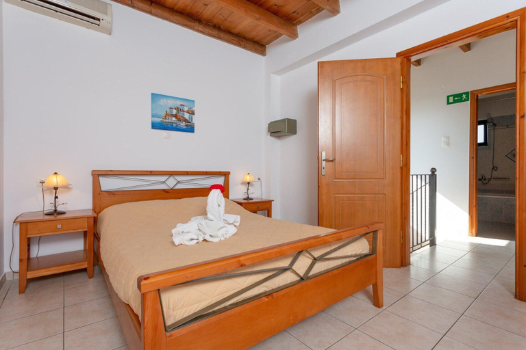 Bedroom 4, Spiros Beach Villa Large Private Pool Walk to Beach Sea Views A C Wifi Car Not Required - 971, Crete