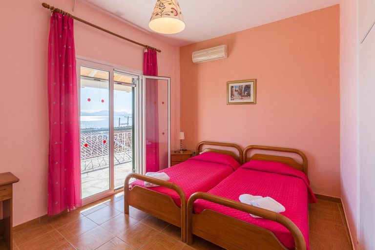 Bedroom 3, Michalis Large Private Pool Walk to Beach Sea Views A C Wifi Car Not Required Eco-friendly - 1828, Ionian Islands