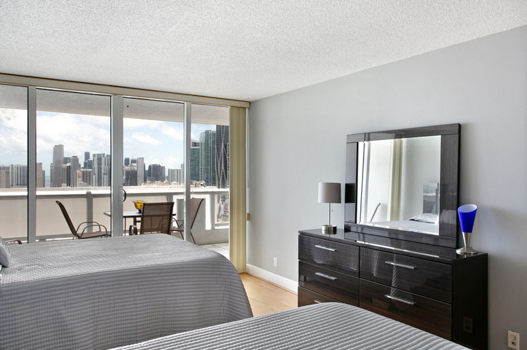 Bedroom 4, Bayfront Gem With Balcony and Pool, Miami-Dade