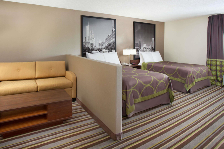 Bedroom 3, Super 8 by Wyndham Chicago/Rosemont/O'Hare/SE, Cook