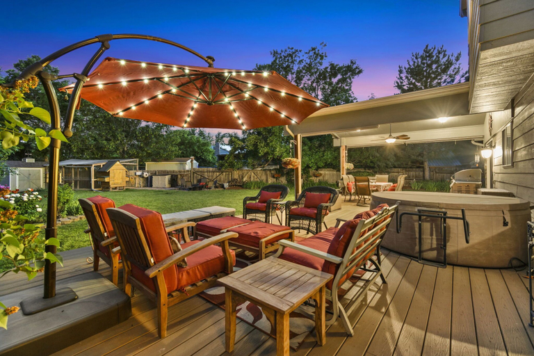 Food & Drinks 5, Parkside Gardens | Shady Private Yard W/ Hot Tub!, Larimer