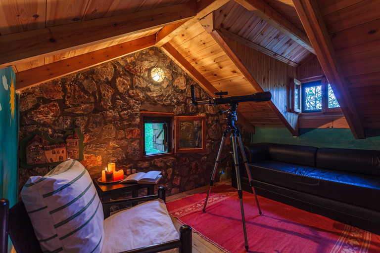 Living area 3, Escape in the Forest, Cosy Chalet with Home Cinema, Peloponnese