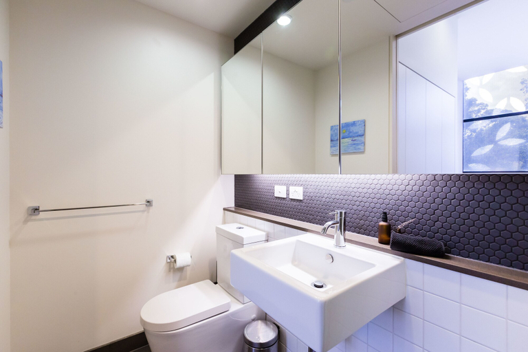 Bathroom, GEORGE, 1BDR North Melbourne Apartment, Melbourne