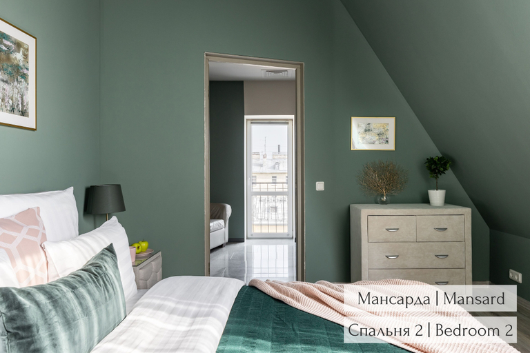 Bedroom 2, Panoramic LOFT & Mansard, Sankt-Peterburg gorsovet
