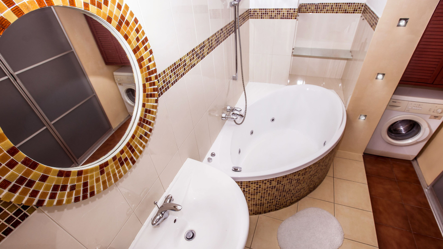 Bathroom, ApartExpo on Kutuzovsky 27, Western