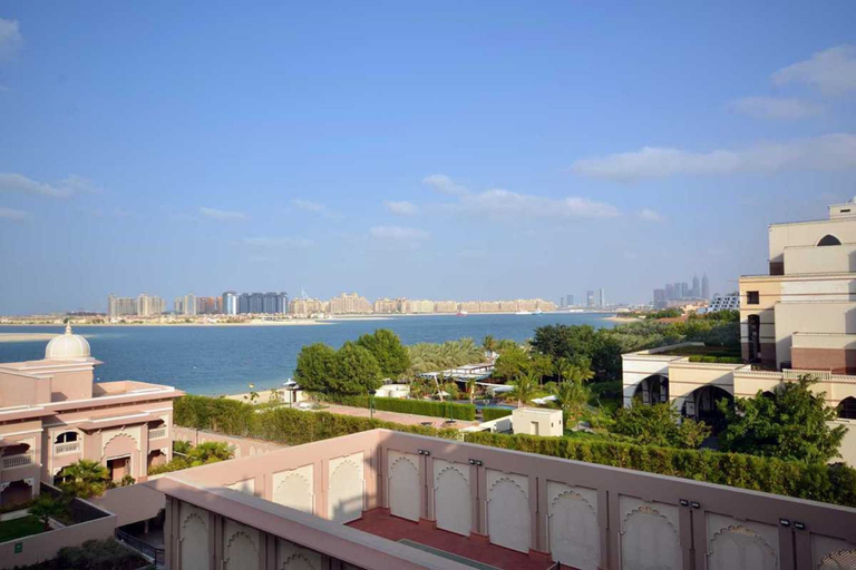Balcony view, Private Beach Residence with beautiful pool, Dubai