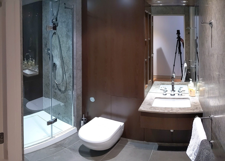 Bathroom, The Wilde riverside studio-flat, London