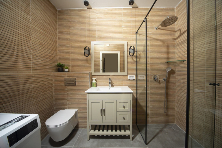 Bathroom, Chic Sea View Balcony Escape by Sea N' Rent