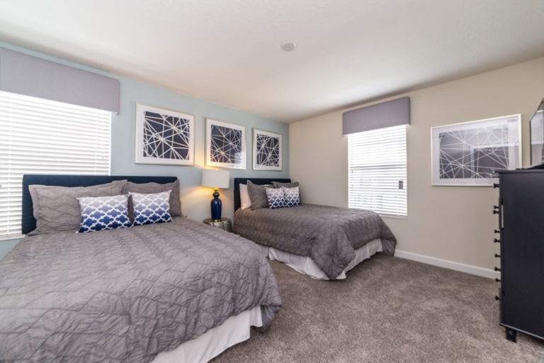 Bedroom 2, Cool and Modern 5 Bed 4 Ba Game Room Pool Spa 4724sh, Osceola