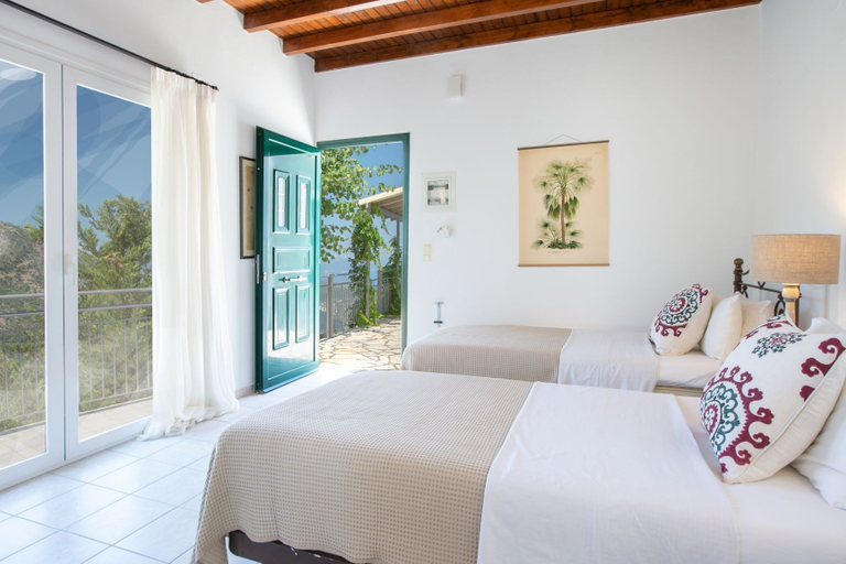 Bedroom 3, Luxury Villa With Stunning Views in Lefkada, Ionian Islands