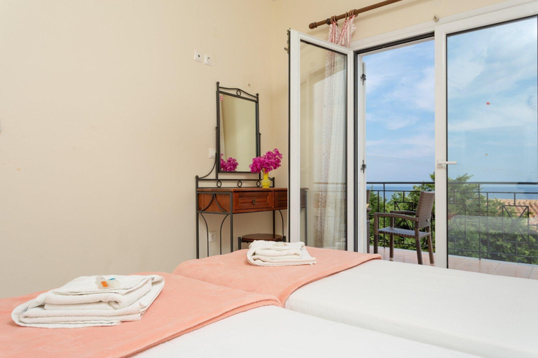 Bedroom 3, Skala Villa Yellow Large Private Pool Walk to Beach Sea Views A C Wifi - 2826, Ionian Islands