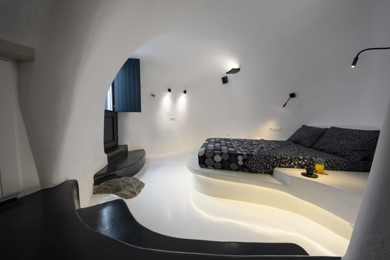 Bedroom 2, The Luna Cavern 2 with Hot Tub White, South Aegean