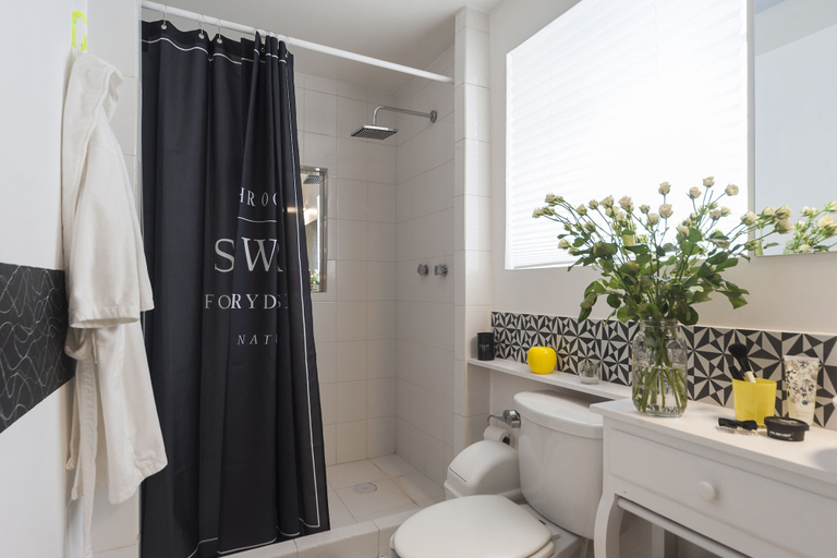 Bathroom 2, Black & White Apartment, Mexico City