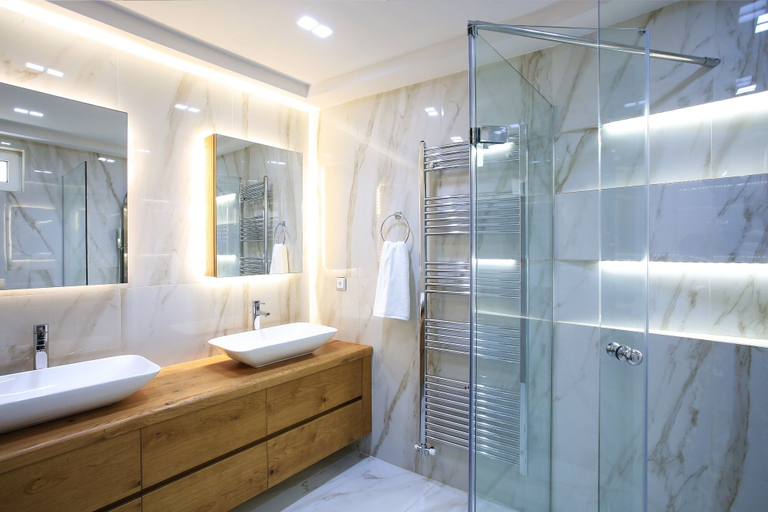 Bathroom, Design Villa Nicol Heated Pool Seaview, Crete
