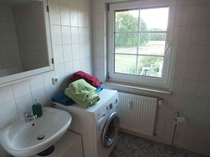 Bathroom, Ferienwohnung Waldblick, Mecklenburgische Seenplatte