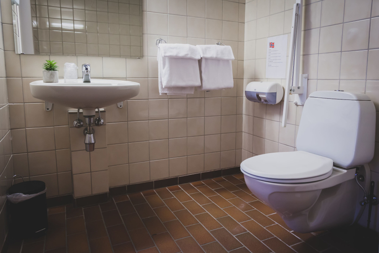 Bathroom 4, Frøken Skjolds Hotel, Vefsn