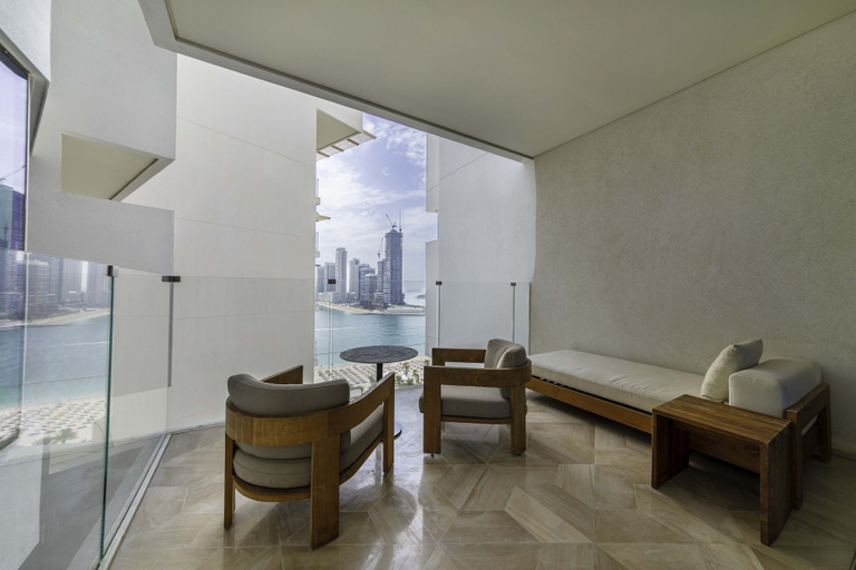 Balcony, Maison Privee - Luxury Sea View Apt in FIVE Resort on The Palm, Dubai