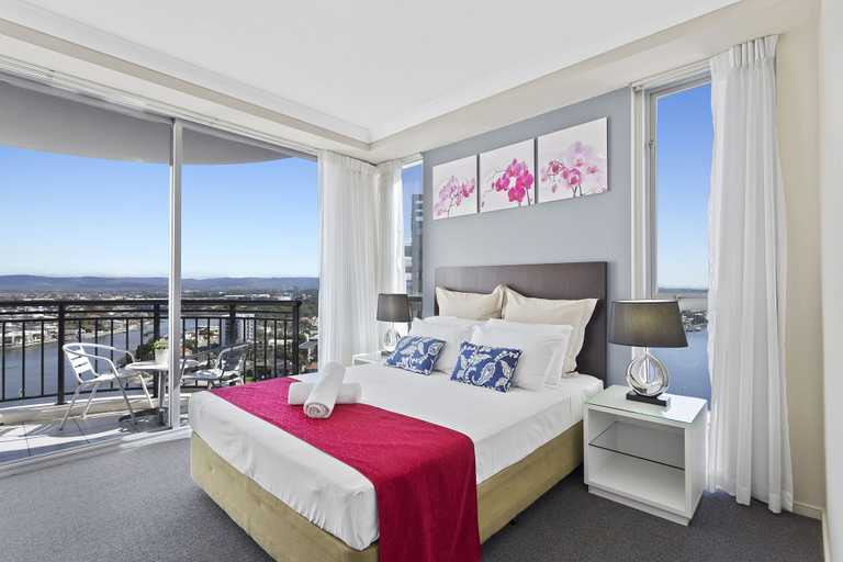 Bedroom 2, Ocean & Riverview at Chevron Renaissance, Gold Coast