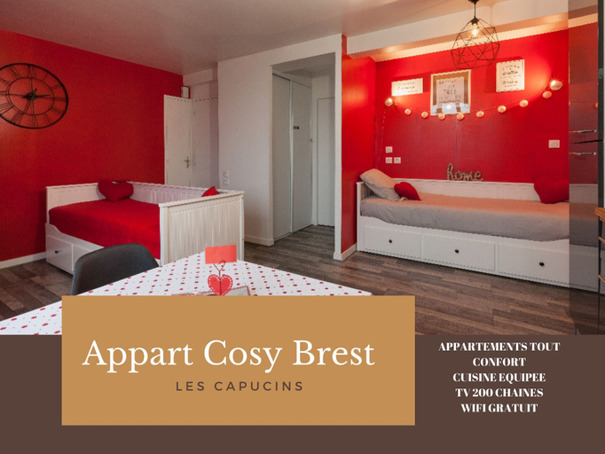 Bedroom 2, Appart Cosy Brest Les Capucins, Finistère