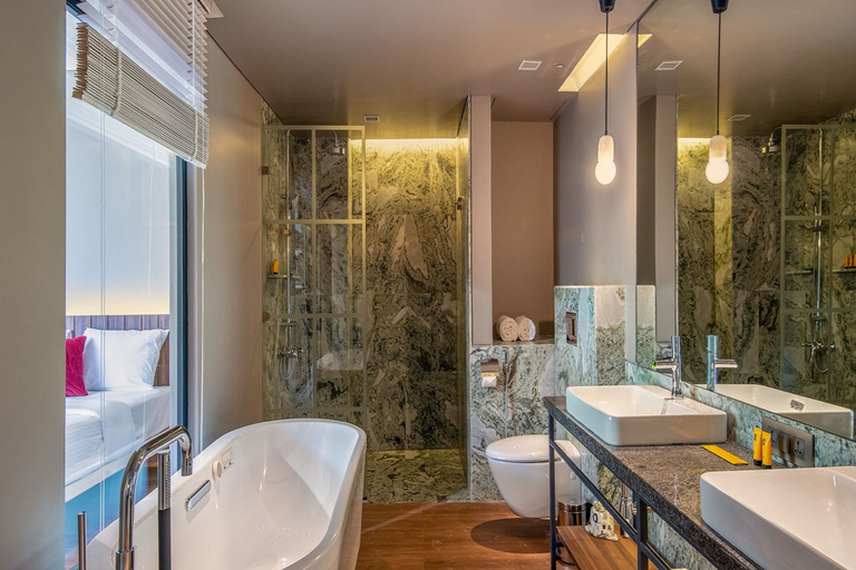 Bathroom 5, Oxford Golf Resort, Pune