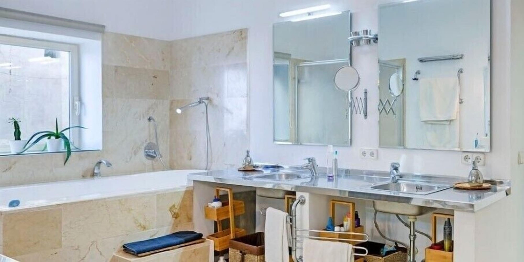 Bathroom, Son Fibla Luxury Villa in Port Adriano, Baleares