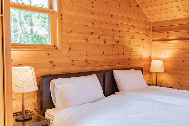 Bedroom, Izu House Luxury Log with Cozy Fireplace, Itō