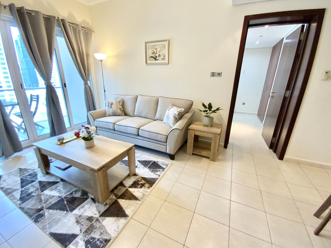 Living area 2, LKV - 1bed with 2 balconies in JLT, Dubai