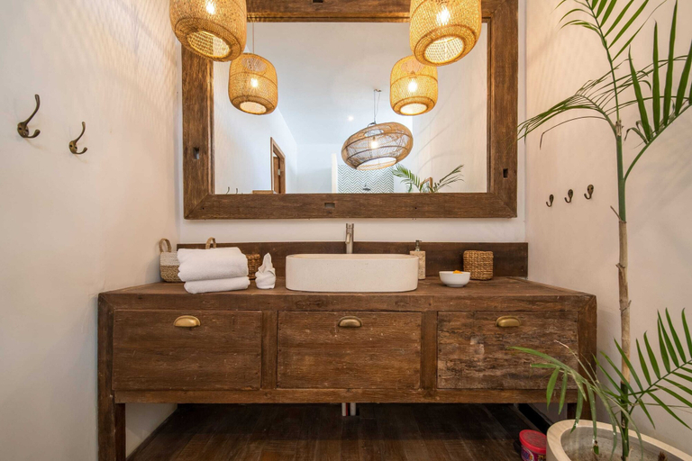 Bathroom 2, Rustic Interior Design, Private Villa, 3 BR, Umalas With Staff, Badung