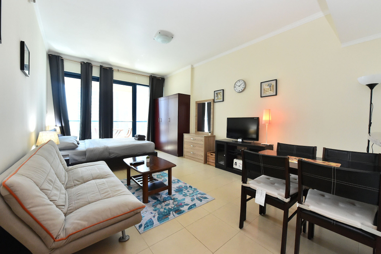 Living area 3, DB - Furnished Studio with balcony, Dubai