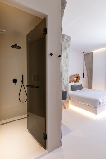 Bathroom 3, Mykonos Town Black Villa with Cave Heated Pool, South Aegean