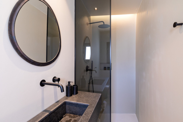 Bathroom 2, Mykonos Town Black Villa with Cave Heated Pool, South Aegean