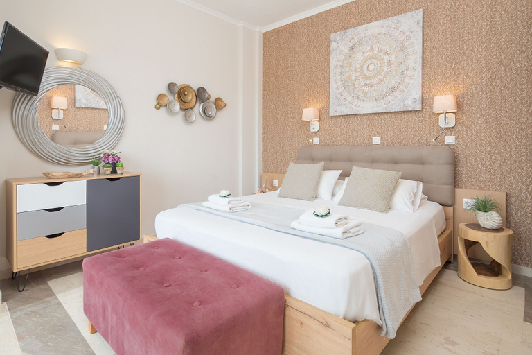 Bedroom 3, Pyrgos Beach Hotel Apartments, Crete