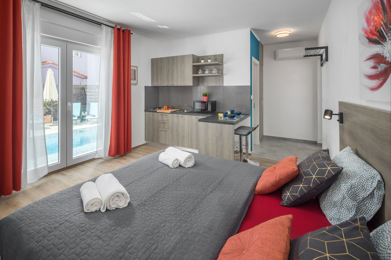 Bedroom 2, Vila Valla Studio Apartments, Fažana