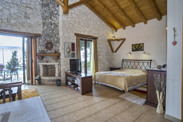 Bedroom, Villa Gallini Large Private Pool Walk to Beach Sea Views A C Wifi - 979, Ionian Islands